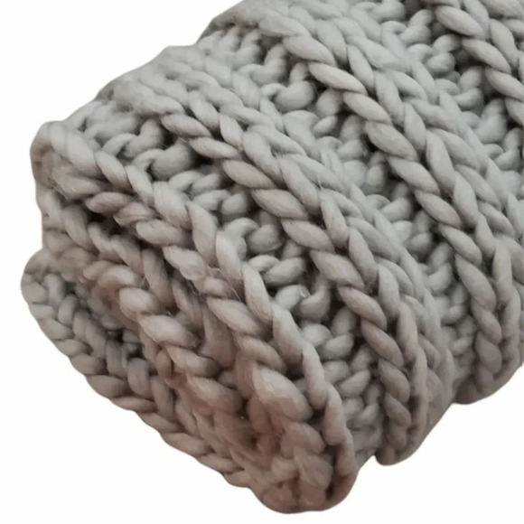 Cozy Tyme Gray Chunky Knit Throw Blanket - Picture 3 of 6
